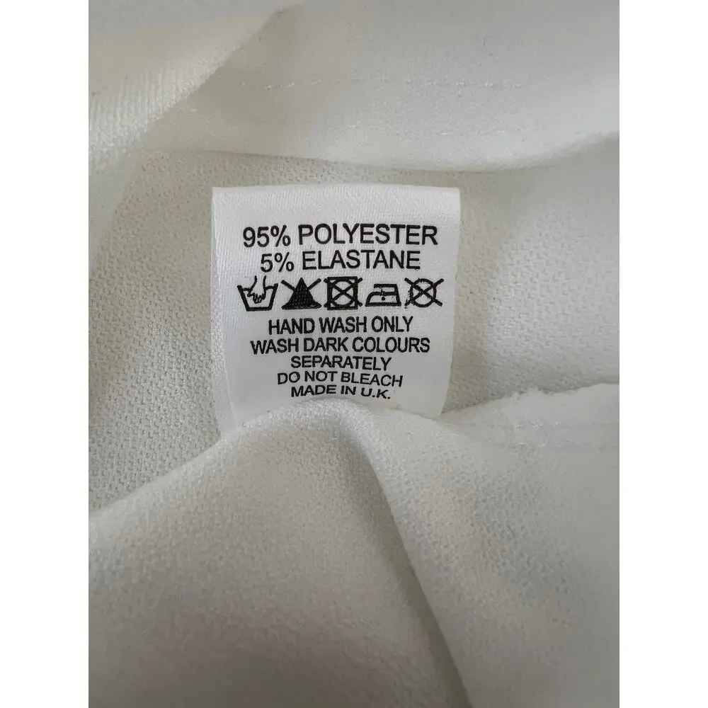 NWT Missguided Long Sleeve Asymmetrical Low Cut V Neck Bodycon White Dress 2 - Picture 5 of 6